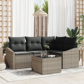 Juego de comedor de jardín de 4 piezas con cojines Ratán Poliéster Negro de , Sofás de exterior - Ref: Foro24-3355378, Precio...