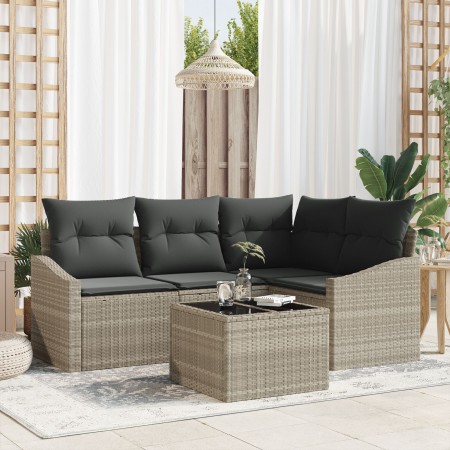 Juego de Sofás de Jardín 5 Piezas Beige, Gris Oscuro de , Sofás de exterior - Ref: Foro24-3355381, Precio: 375,68 €, Descuent...