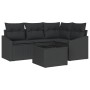 Conjunto de Sofá del Jardín Juego de 5 Negro Ratán, Poliéster de , Sofás de exterior - Ref: Foro24-3355382, Precio: 379,61 €,...