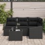 Conjunto de Sofá del Jardín Juego de 5 Negro Ratán, Poliéster de , Sofás de exterior - Ref: Foro24-3355382, Precio: 379,61 €,...