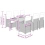Set de mesa y sillas de jardín 7 pzas y cojines ratán PE negro en Conjuntos de jardín | Comprar online en Foru.es