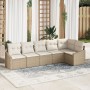 Sofá de Jardín Set de 6 Beige Ratán, Poliéster Sofá de Exterior de , Sofás de exterior - Ref: Foro24-3355410, Precio: 475,76 ...
