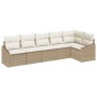 Sofá de Jardín Set de 6 Beige Ratán, Poliéster Sofá de Exterior de , Sofás de exterior - Ref: Foro24-3355410, Precio: 475,76 ...