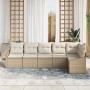 Sofá de Jardín Set de 6 Beige Ratán, Poliéster Sofá de Exterior de , Sofás de exterior - Ref: Foro24-3355410, Precio: 475,76 ...
