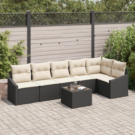 Conjunto de Sofá de Jardín Set de 7 Negro Ratán PE de , Sofás de exterior - Ref: Foro24-3355416, Precio: 454,33 €, Descuento: %