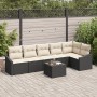 Conjunto de Sofá de Jardín Set de 7 Negro Ratán PE de , Sofás de exterior - Ref: Foro24-3355416, Precio: 454,33 €, Descuento: %