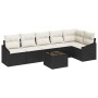 Conjunto de Sofá de Jardín Set de 7 Negro Ratán PE de , Sofás de exterior - Ref: Foro24-3355416, Precio: 454,33 €, Descuento: %