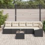 Conjunto de Sofá de Jardín Set de 7 Negro Ratán PE de , Sofás de exterior - Ref: Foro24-3355416, Precio: 454,33 €, Descuento: %