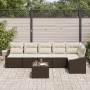Conjunto de Sofás de Jardín Conjunto de 7 Marrón, Crema de , Sofás de exterior - Ref: Foro24-3355417, Precio: 486,31 €, Descu...