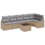 Conjunto de sofá de jardín Conjunto de 7 Beige PE ratán de , Sofás de exterior - Ref: Foro24-3355419, Precio: 489,24 €, Descu...