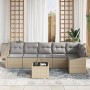 Conjunto de sofá de jardín Conjunto de 7 Beige PE ratán de , Sofás de exterior - Ref: Foro24-3355419, Precio: 489,24 €, Descu...