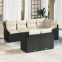 Conjunto de comedor de jardín de 7 piezas con cojines de ratán negro de , Sofás de exterior - Ref: Foro24-3355426, Precio: 53...