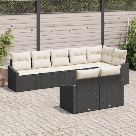 Juego de Comedor de Jardín de 8 Piezas con Cojines de Ratan Negro de , Sofás de exterior - Ref: Foro24-3355436, Precio: 581,4...