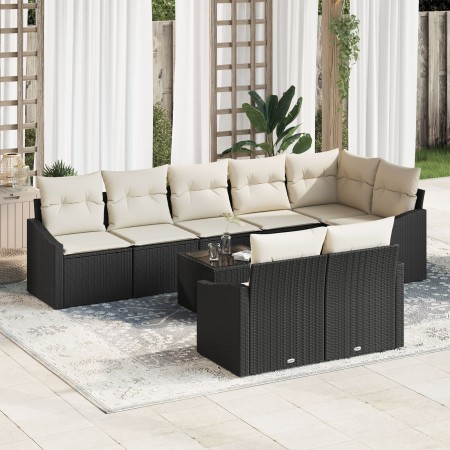 Conjunto de Comedor de Jardín de 8 Piezas con Cojines Marrón de Poliratán de , Sofás de exterior - Ref: Foro24-3355446, Preci...