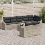 Conjunto de Comedor de Jardín de 9 Piezas con Cojines de Ratán Gris de , Sofás de exterior - Ref: Foro24-3355451, Precio: 692...