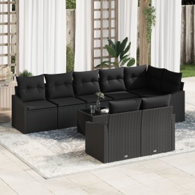 Conjunto de 9 piezas para jardín con cojines de ratán poliéster beige de , Sofás de exterior - Ref: Foro24-3355452, Precio: 6...