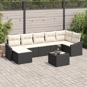Juego de Comedor de Jardín de 7 Piezas con Cojines Ratán Poliratán Marrón de , Sofás de exterior - Ref: Foro24-3355486, Preci...