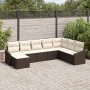 Conjunto de Comedor de Jardín de 8 Piezas con Cojines Marrón Poliratán de , Sofás de exterior - Ref: Foro24-3355507, Precio: ...