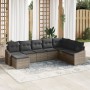 Conjunto de Comedor de Jardín de 8 Piezas con Cojines Gris de Ratán Poli de , Sofás de exterior - Ref: Foro24-3355508, Precio...