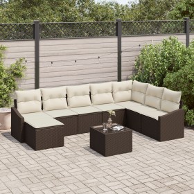 Conjunto de Comedor de Jardín de 8 Piezas con Cojines en Gris Poliratán de , Sofás de exterior - Ref: Foro24-3355517, Precio:...