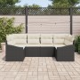 Conjunto de Sofás de Jardín de 6 Piezas con Cojines Negro Poliratán de , Sofás de exterior - Ref: Foro24-3355526, Precio: 430...