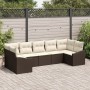 Sofá de Jardín Conjunto de 7 Marrón y Beige Ratán y Poliéster de , Sofás de exterior - Ref: Foro24-3355537, Precio: 496,27 €,...