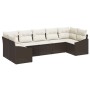 Sofá de Jardín Conjunto de 7 Marrón y Beige Ratán y Poliéster de , Sofás de exterior - Ref: Foro24-3355537, Precio: 496,27 €,...