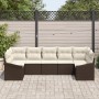 Sofá de Jardín Conjunto de 7 Marrón y Beige Ratán y Poliéster de , Sofás de exterior - Ref: Foro24-3355537, Precio: 496,27 €,...