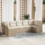 Set de sofá de jardín Juego de 7 Beige Ratán Sofá de jardín de , Sofás de exterior - Ref: Foro24-3355540, Precio: 506,70 €, D...