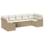 Set de sofá de jardín Juego de 7 Beige Ratán Sofá de jardín de , Sofás de exterior - Ref: Foro24-3355540, Precio: 506,70 €, D...