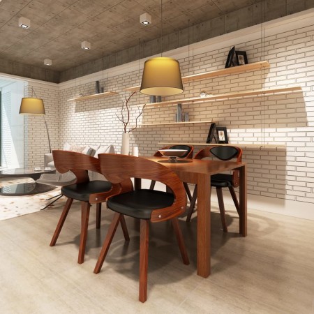Sillas de comedor 4 uds madera curvada piel sintética marrón en Sillas de comedor | Comprar online en Foru.es