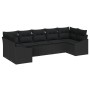Conjunto de Sofá de Jardín Set de 7 Negro Ratán y Poliéster de , Sofás de exterior - Ref: Foro24-3355542, Precio: 496,77 €, D...