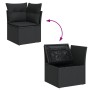 Conjunto de Sofá de Jardín Set de 7 Negro Ratán y Poliéster de , Sofás de exterior - Ref: Foro24-3355542, Precio: 496,77 €, D...