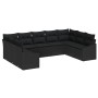 Set de Sofá de Jardín Set de 9 Negro Poliratán, Poliéster, Acero de , Sofás de exterior - Ref: Foro24-3355552, Precio: 623,07...