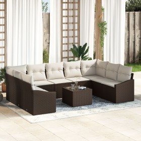 Conjunto de Sofá de Jardín Set de 10 Marfil Ratán Sintético de , Sofás de exterior - Ref: Foro24-3355557, Precio: 677,89 €, D...