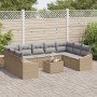Juego de Sofá de Jardín Set de 10 Beige, Gris Poli Ratán, Tela de , Sofás de exterior - Ref: Foro24-3355559, Precio: 681,01 €...