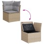 Conjunto de Sofá de Jardín Set de 10 Gris, Natural Ratán, Poliéster de , Sofás de exterior - Ref: Foro24-3355569, Precio: 644...