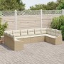 Conjunto de Sofá de Jardín Set de 10 Beige Ratán, Poliéster de , Sofás de exterior - Ref: Foro24-3355570, Precio: 665,32 €, D...