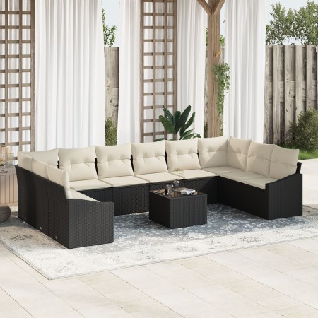 Juego de Comedor de Jardín de 10 Piezas con Cojines Beige Poliratán de , Sofás de exterior - Ref: Foro24-3355576, Precio: 667...