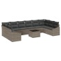 Juego de Comedor de Jardín de 10 Piezas con Cojines Negros de Poliratán de , Sofás de exterior - Ref: Foro24-3355578, Precio:...