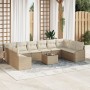 Juego de Sofá de Jardín 11 Piezas Beige Ratán Sintético de , Sofás de exterior - Ref: Foro24-3355580, Precio: 724,80 €, Descu...