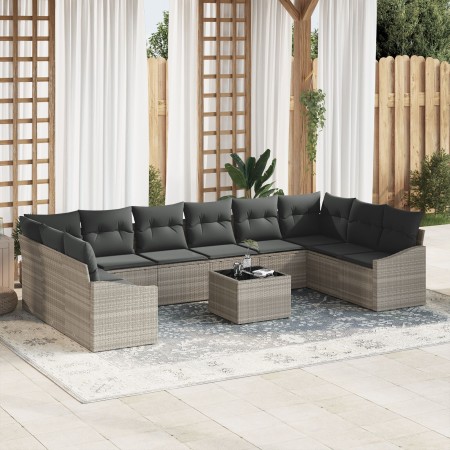 Conjunto de Sofá de Jardín Set de 11 Gris Poliratán de , Sofás de exterior - Ref: Foro24-3355581, Precio: 775,30 €, Descuento: %
