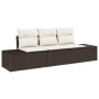 Conjunto de Sofá de Jardín de 3 Piezas con Cojines Marrón Poliratán de , Sofás de exterior - Ref: Foro24-3355587, Precio: 261...