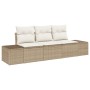 Juego de sofá de jardín de 3 piezas con cojines Beige Ratán sintético de , Sofás de exterior - Ref: Foro24-3355590, Precio: 2...