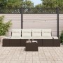 Conjunto de Sofá de Jardín de 5 Piezas con Cojines de Ratán Marrón de , Sofás de exterior - Ref: Foro24-3355597, Precio: 365,...