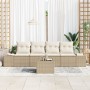 Conjunto de Sofá de Jardín de 5 Piezas con Cojines Beige de Ratán Sintético de , Sofás de exterior - Ref: Foro24-3355600, Pre...