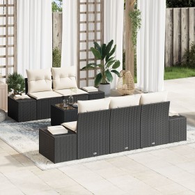 Conjunto de Sofá de Jardín de 6 Piezas con Cojines Negro Poliratán de , Sofás de exterior - Ref: Foro24-3355606, Precio: 502,...
