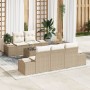 Conjunto de sofá de jardín de 6 piezas con cojines beige poliratán de , Sofás de exterior - Ref: Foro24-3355610, Precio: 543,...