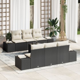 Conjunto de Sofá de Jardín Juego de 7 Negro y Blanco de , Sofás de exterior - Ref: Foro24-3355616, Precio: 548,61 €, Descuent...