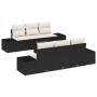Conjunto de Sofá de Jardín Juego de 7 Negro y Blanco de , Sofás de exterior - Ref: Foro24-3355616, Precio: 548,61 €, Descuent...